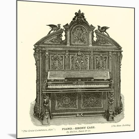 Piano, Ebony Case, by Hallett, Davis and Company-null-Mounted Giclee Print