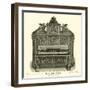 Piano, Ebony Case, by Hallett, Davis and Company-null-Framed Giclee Print