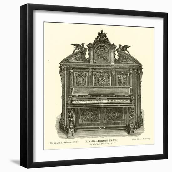 Piano, Ebony Case, by Hallett, Davis and Company-null-Framed Giclee Print