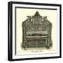 Piano, Ebony Case, by Hallett, Davis and Company-null-Framed Giclee Print