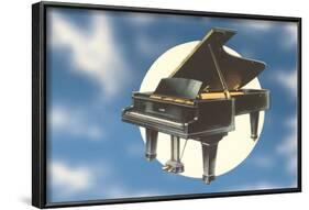 Piano Floating in Space-null-Framed Art Print