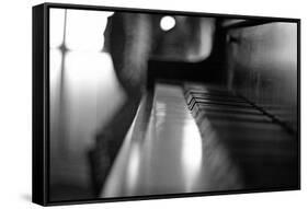 Piano Keys b/w-null-Framed Stretched Canvas