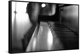 Piano Keys b/w-null-Framed Stretched Canvas
