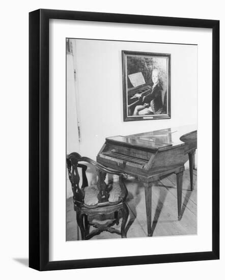 Piano on Which Composer Wolfgang A. Mozart Played from 1780 Until His Death in 1791-null-Framed Photographic Print