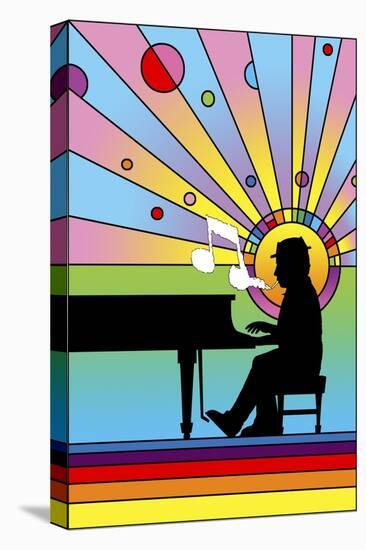 Piano Player 1-Howie Green-Stretched Canvas