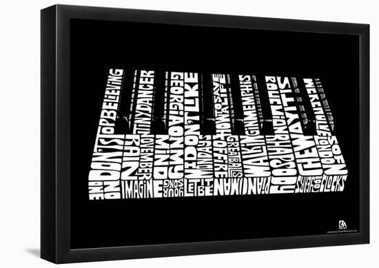 Piano Song Names Text Poster-null-Framed Poster