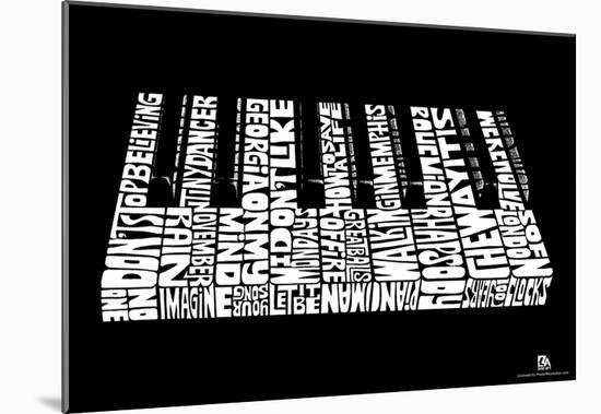 Piano Song Names Text Poster-null-Mounted Poster