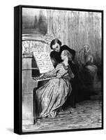 Piano Student Performs, C.1860-H. Daumier-Framed Stretched Canvas