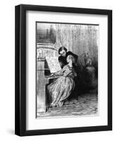 Piano Student Performs, C.1860-H. Daumier-Framed Art Print