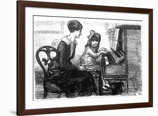 Piano Teacher and Pupil, 1915-G. Jenkins-Framed Premium Giclee Print