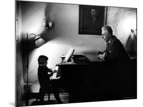 Piano Teacher Giving Lesson to Young Student in a Carnegie Hall Studio-Alfred Eisenstaedt-Mounted Photographic Print
