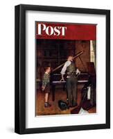 "Piano Tuner" Saturday Evening Post Cover, January 11,1947-Norman Rockwell-Framed Premium Giclee Print