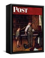 "Piano Tuner" Saturday Evening Post Cover, January 11,1947-Norman Rockwell-Framed Stretched Canvas