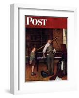 "Piano Tuner" Saturday Evening Post Cover, January 11,1947-Norman Rockwell-Framed Giclee Print