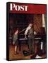 "Piano Tuner" Saturday Evening Post Cover, January 11,1947-Norman Rockwell-Framed Stretched Canvas