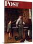 "Piano Tuner" Saturday Evening Post Cover, January 11,1947-Norman Rockwell-Mounted Premium Giclee Print