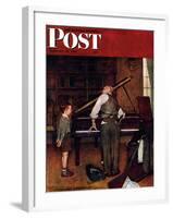 "Piano Tuner" Saturday Evening Post Cover, January 11,1947-Norman Rockwell-Framed Giclee Print