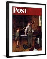 "Piano Tuner" Saturday Evening Post Cover, January 11,1947-Norman Rockwell-Framed Giclee Print