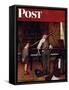 "Piano Tuner" Saturday Evening Post Cover, January 11,1947-Norman Rockwell-Framed Stretched Canvas