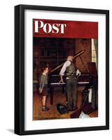 "Piano Tuner" Saturday Evening Post Cover, January 11,1947-Norman Rockwell-Framed Premium Giclee Print