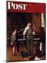 "Piano Tuner" Saturday Evening Post Cover, January 11,1947-Norman Rockwell-Mounted Premium Giclee Print