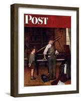 "Piano Tuner" Saturday Evening Post Cover, January 11,1947-Norman Rockwell-Framed Giclee Print