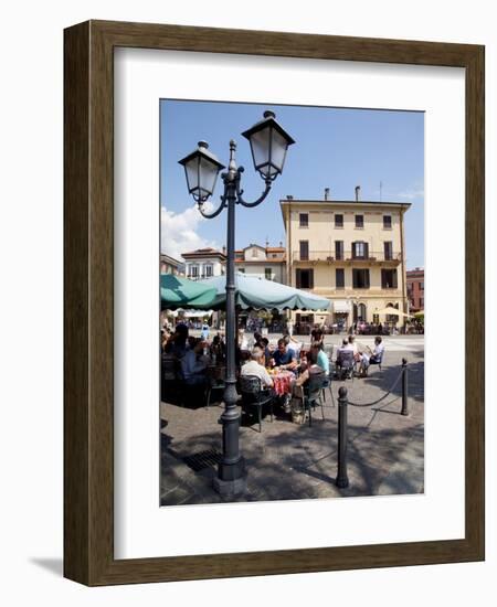 Piazza and Cafe, Menaggio, Lake Como, Lombardy, Italy, Europe-Frank Fell-Framed Photographic Print