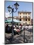 Piazza and Cafe, Menaggio, Lake Como, Lombardy, Italy, Europe-Frank Fell-Mounted Photographic Print