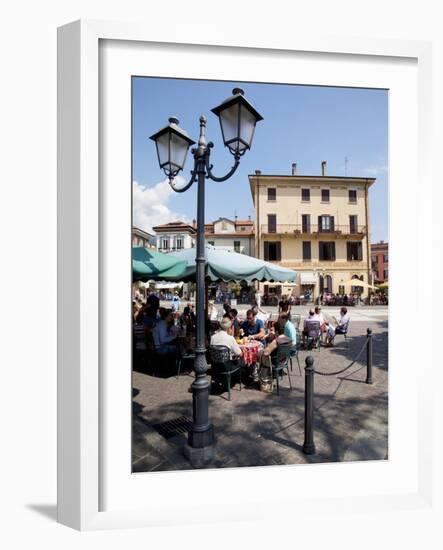 Piazza and Cafe, Menaggio, Lake Como, Lombardy, Italy, Europe-Frank Fell-Framed Photographic Print