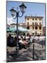 Piazza and Cafe, Menaggio, Lake Como, Lombardy, Italy, Europe-Frank Fell-Mounted Photographic Print