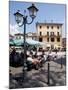 Piazza and Cafe, Menaggio, Lake Como, Lombardy, Italy, Europe-Frank Fell-Mounted Photographic Print