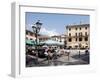 Piazza and Cafe, Menaggio, Lake Como, Lombardy, Italy, Europe-Frank Fell-Framed Photographic Print