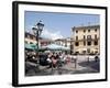 Piazza and Cafe, Menaggio, Lake Como, Lombardy, Italy, Europe-Frank Fell-Framed Photographic Print