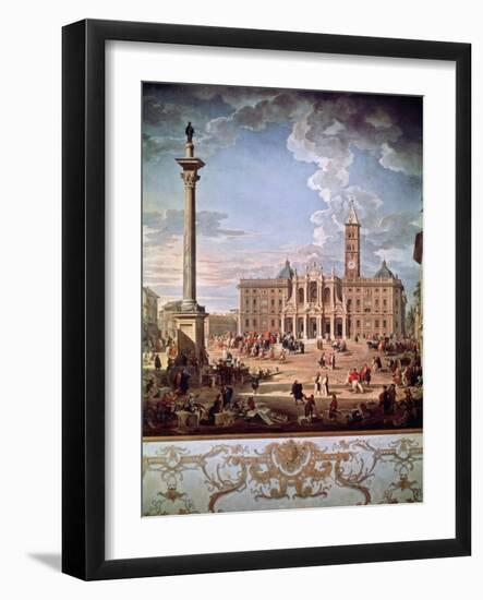 Piazza and Church of Santa Maria Maggiore, 1742-Giovanni Paolo Pannini-Framed Giclee Print