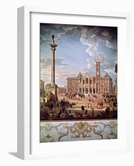 Piazza and Church of Santa Maria Maggiore, 1742-Giovanni Paolo Pannini-Framed Giclee Print