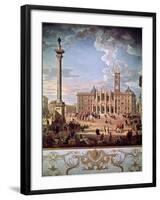 Piazza and Church of Santa Maria Maggiore, 1742-Giovanni Paolo Pannini-Framed Giclee Print