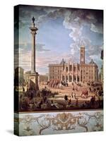 Piazza and Church of Santa Maria Maggiore, 1742-Giovanni Paolo Pannini-Stretched Canvas