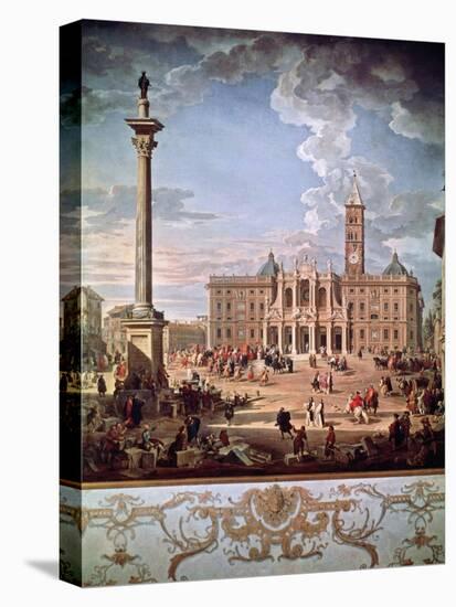 Piazza and Church of Santa Maria Maggiore, 1742-Giovanni Paolo Pannini-Stretched Canvas