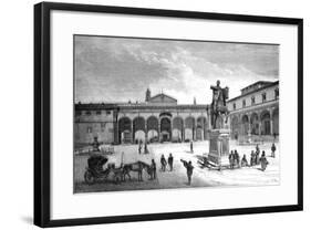 Piazza and Church of the Santissima Annunziata, Florence, Italy, 1882-null-Framed Giclee Print