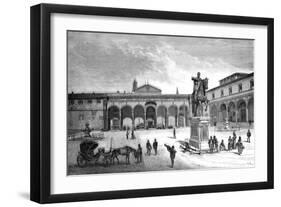 Piazza and Church of the Santissima Annunziata, Florence, Italy, 1882-null-Framed Giclee Print