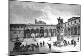Piazza and Church of the Santissima Annunziata, Florence, Italy, 1882-null-Mounted Giclee Print