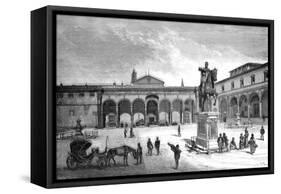 Piazza and Church of the Santissima Annunziata, Florence, Italy, 1882-null-Framed Stretched Canvas