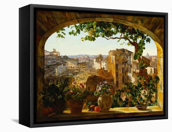 Piazza Barberini, Rome, 1830-Karl Von Bergen-Framed Stretched Canvas