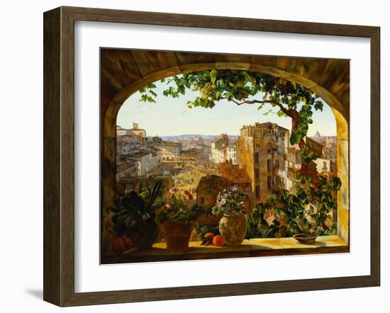 Piazza Barberini, Rome, 1830-Karl Von Bergen-Framed Giclee Print