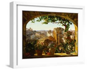 Piazza Barberini, Rome, 1830-Karl Von Bergen-Framed Giclee Print