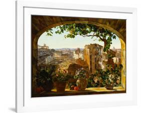 Piazza Barberini, Rome, 1830-Karl Von Bergen-Framed Giclee Print