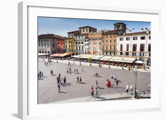 Piazza Bra, Verona, UNESCO World Heritage Site, Veneto, Italy, Europe-Nico-Framed Photographic Print