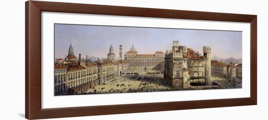 Piazza Castello, Turin-Carlo Bossoli-Framed Giclee Print