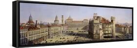 Piazza Castello, Turin-Carlo Bossoli-Framed Stretched Canvas