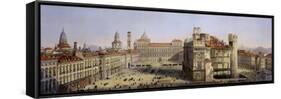 Piazza Castello, Turin-Carlo Bossoli-Framed Stretched Canvas